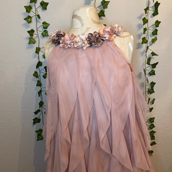 Champagne Ruffled Dress - Picture 1 of 5